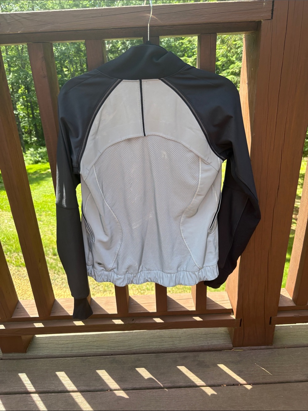 lululemon athletica reflective, gray, and black jacket